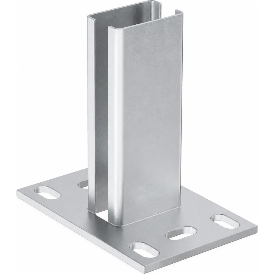 Fußplatten zum Aufdübeln – Pfosten 60x40 Normal · Verzinkt