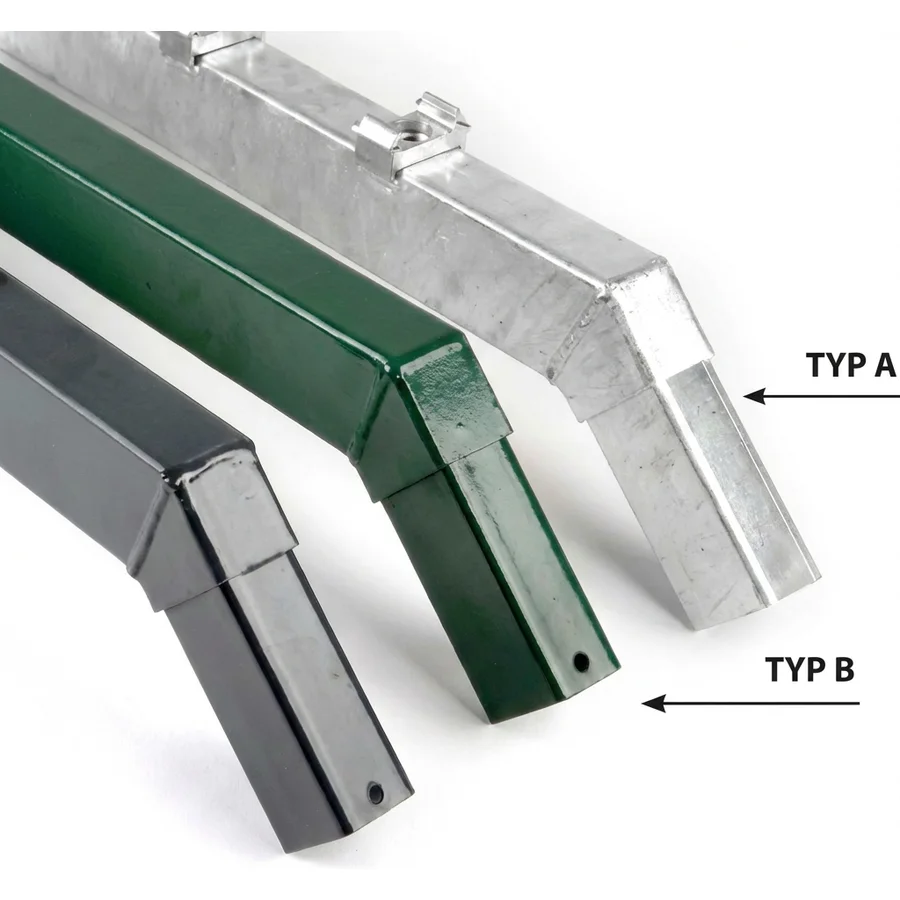 Stacheldrahthalter 60/40 mm – Anthrazit · Typ A    45° abgewinkelt 490 mm